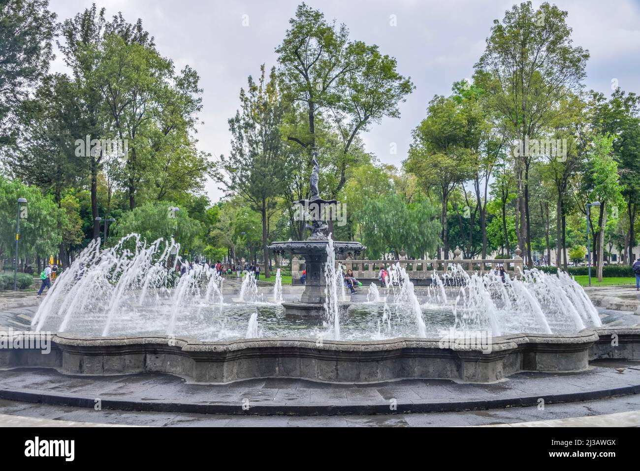 Fontana la Primavera, Alameda Central, Città del Messico, Messico Foto Stock