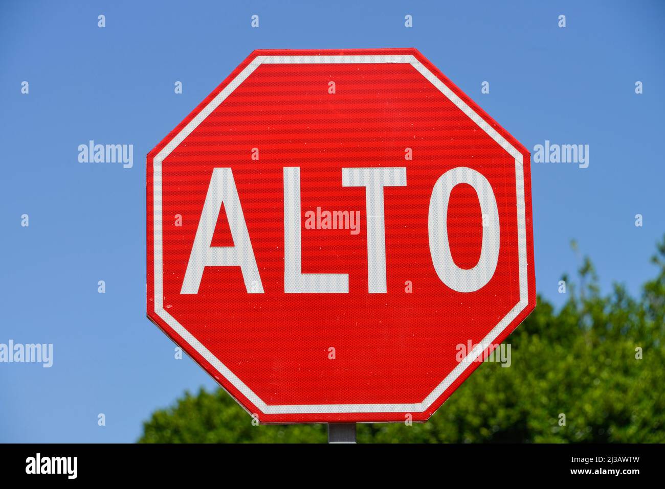 Segnale di stop Alto Mexico Foto Stock