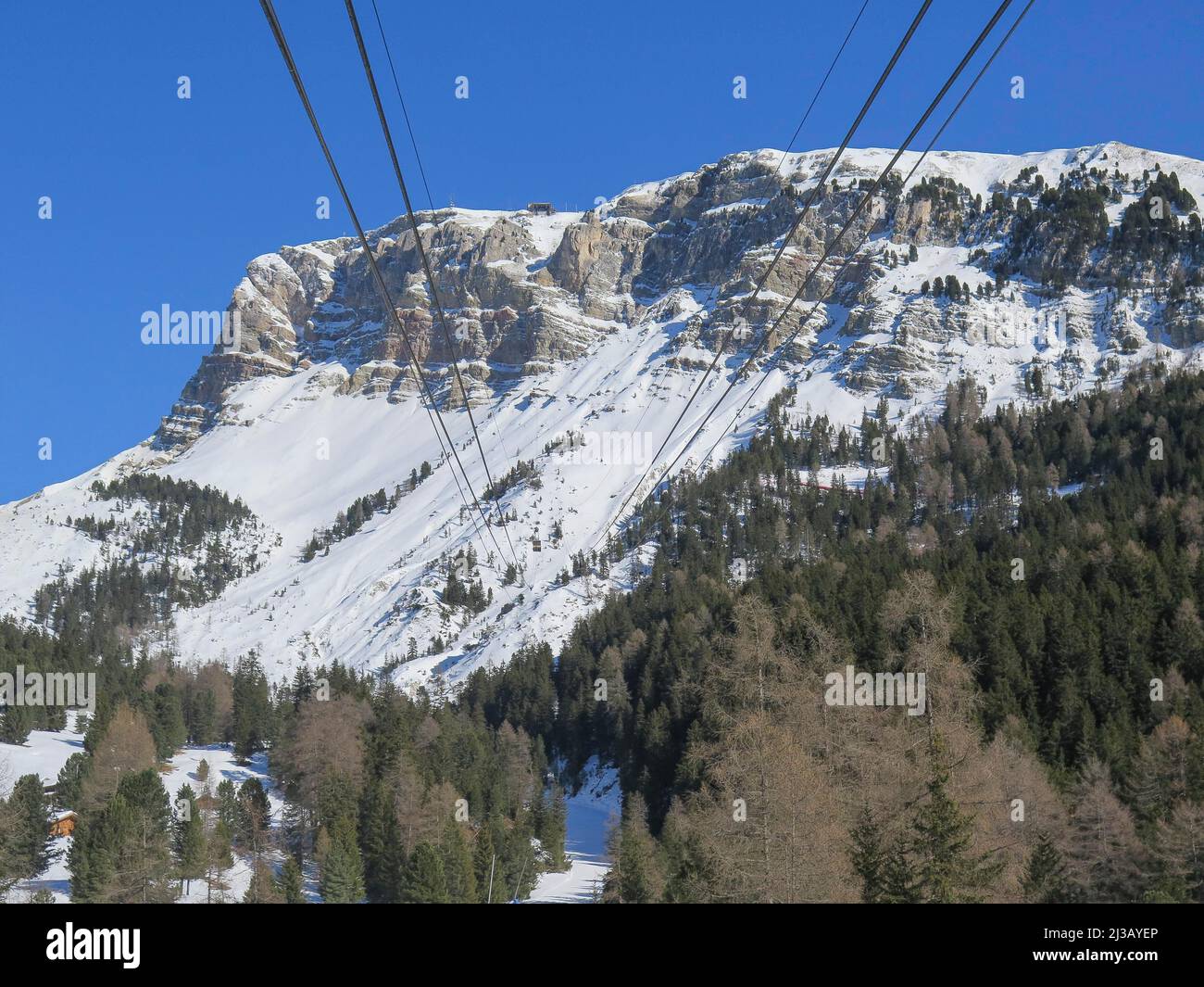 Funivia per Seceda, Val Gardena, Dolomiti, Italia Foto Stock