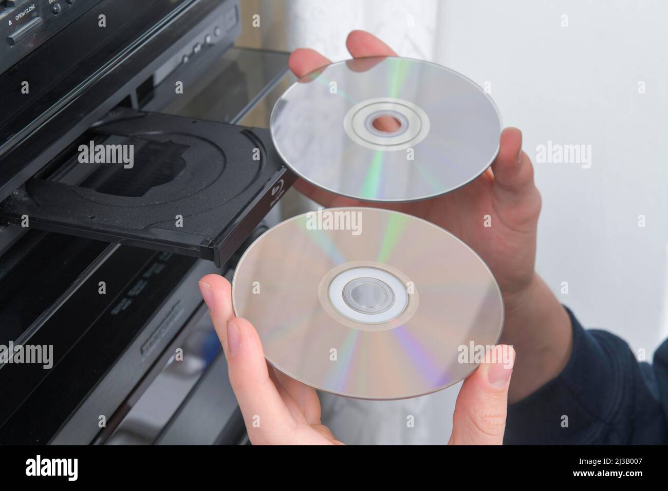 Lettore CD, CD, musica, DVD, lettore DVD, foto simbolo Foto Stock