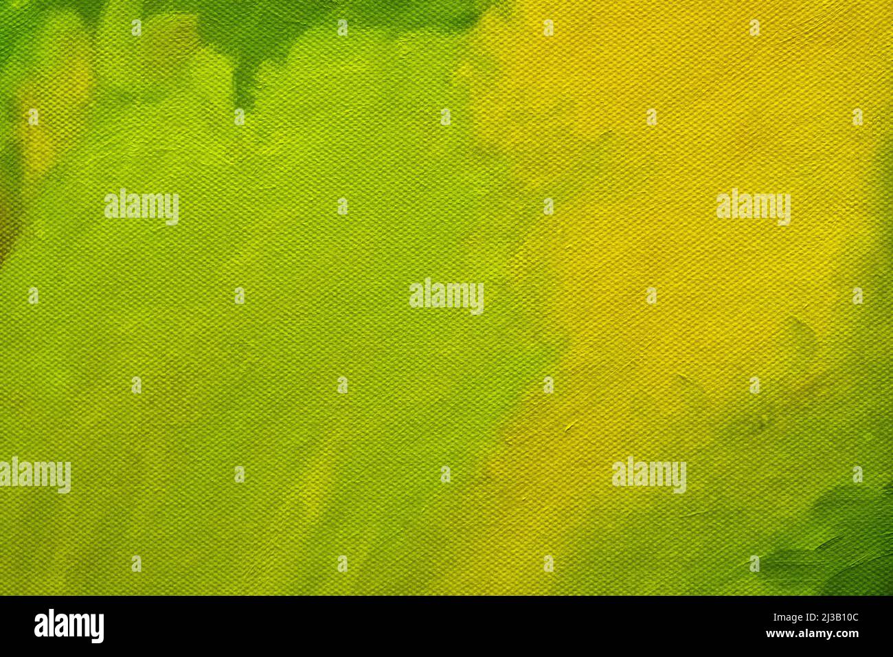 Astratto arte sfondo verde e giallo colori. Pittura acquerello su tela con sfumatura di oliva. Frammento di disegno su carta con motivo. Foto Stock