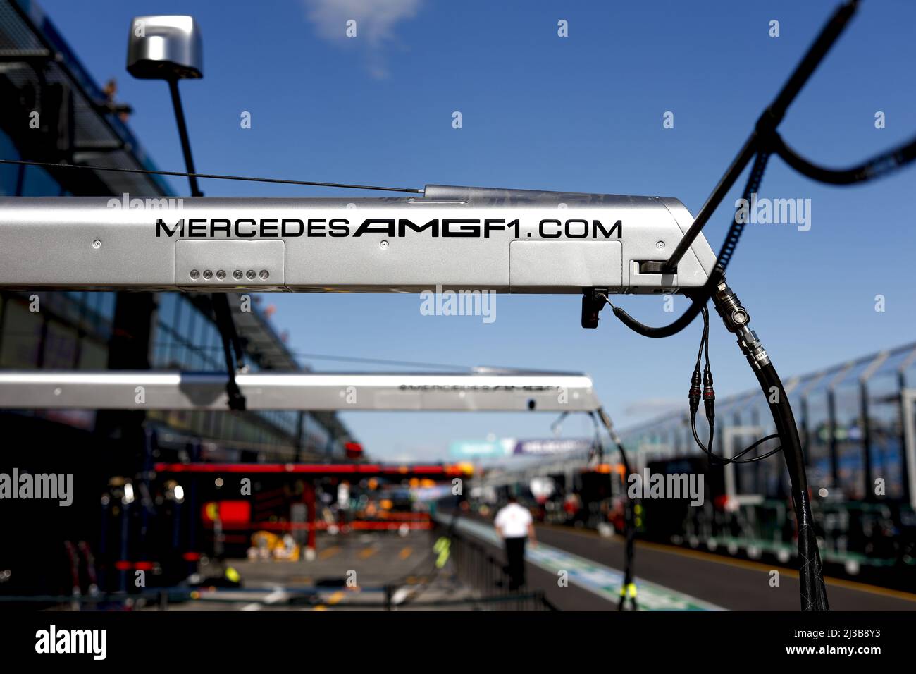 Mercedes AMG F1 Team, ambiance durante la Formula 1 Heineken Australian Grand Prix 2022, 3rd round del FIA Formula uno World Championship 2022, sul circuito di Albert Park, dal 8 al 10 aprile 2022 a Melbourne, Australia - Foto: DPPI/DPPI/LiveMedia Foto Stock