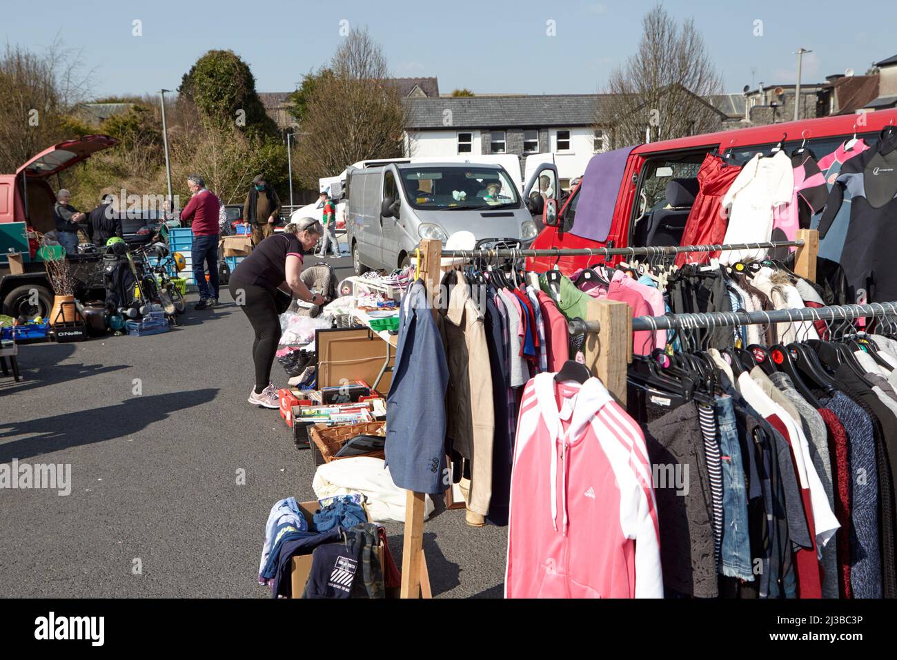 domenica vendita di stivali auto nella contea di castlebar mayo repubblica d'irlanda Foto Stock