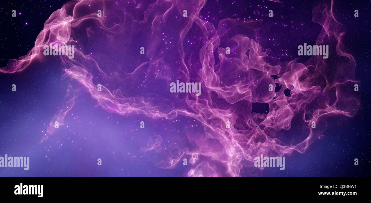 Celeste Deep Space Nebula con Stelle Bright multicolore Starfield Infinite Space Outer Space colorful Purple Pink background ,, Foto Stock