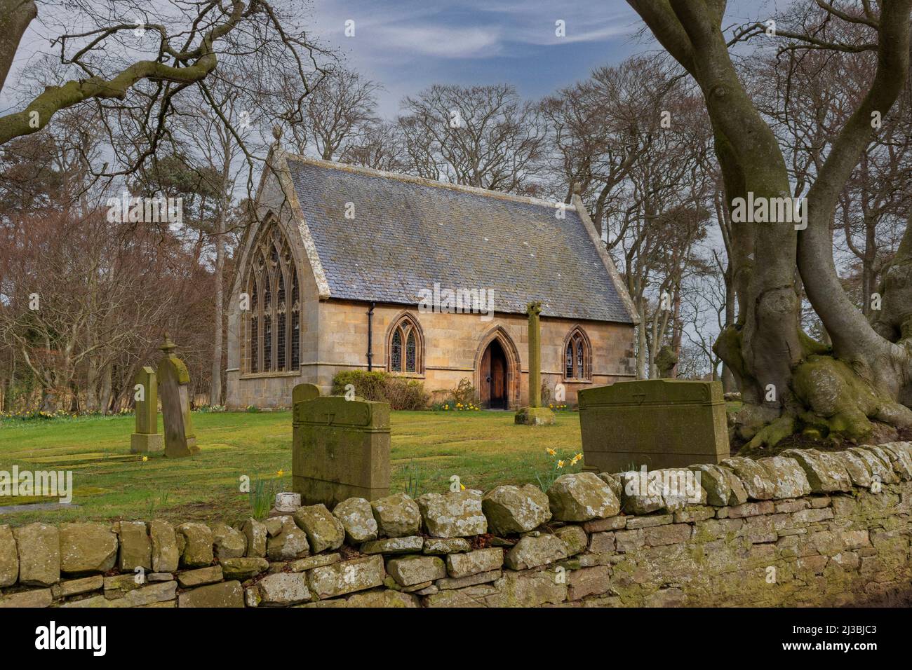 ST MICHAEL KIRK GORDONSTOUN SCUOLA MORAY SCOZIA IN PRIMAVERA Foto Stock
