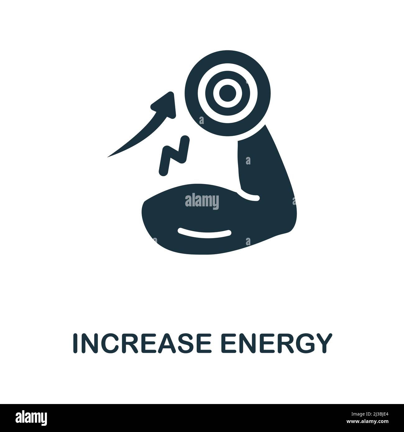 Icona aumenta energia. Icona monocromatica Simple Increase Energy per modelli, web design e infografiche Illustrazione Vettoriale