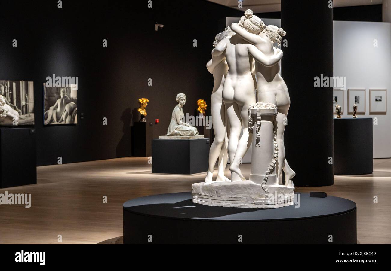 Le tre grazie di Antonio Canova (1757-1822) sono una scultura neoclassica, in marmo, delle mitologiche tre beneficenze, figlie di Zeus, di le Foto Stock