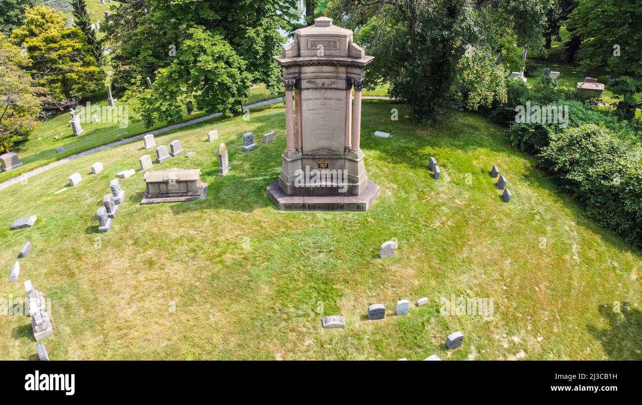 Tomba di Samuel Morse, Green-Wood Cemetery, Brooklyn, New York, USA Foto Stock