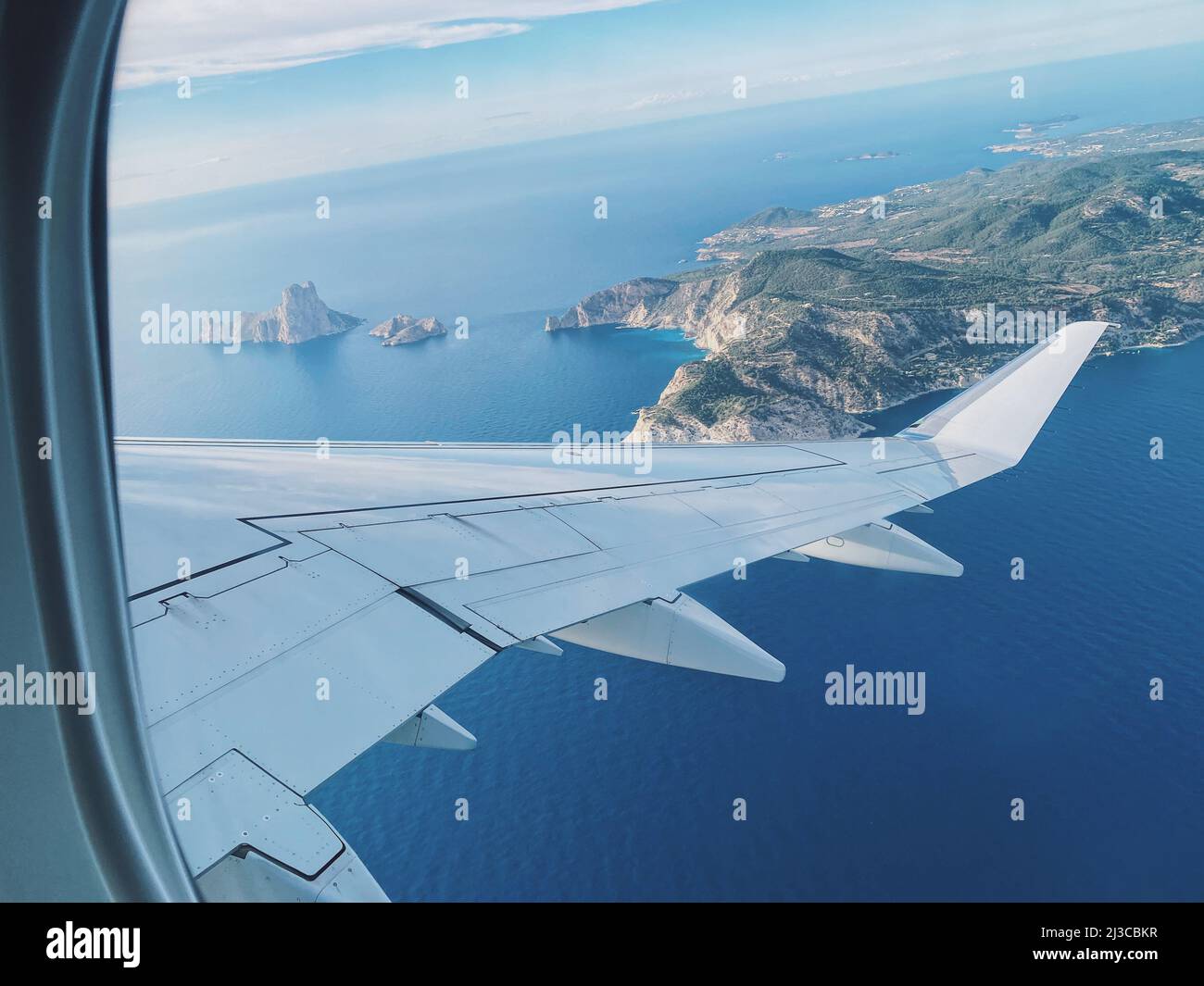 Vista su es Vedra dalla finestra aereo Foto Stock