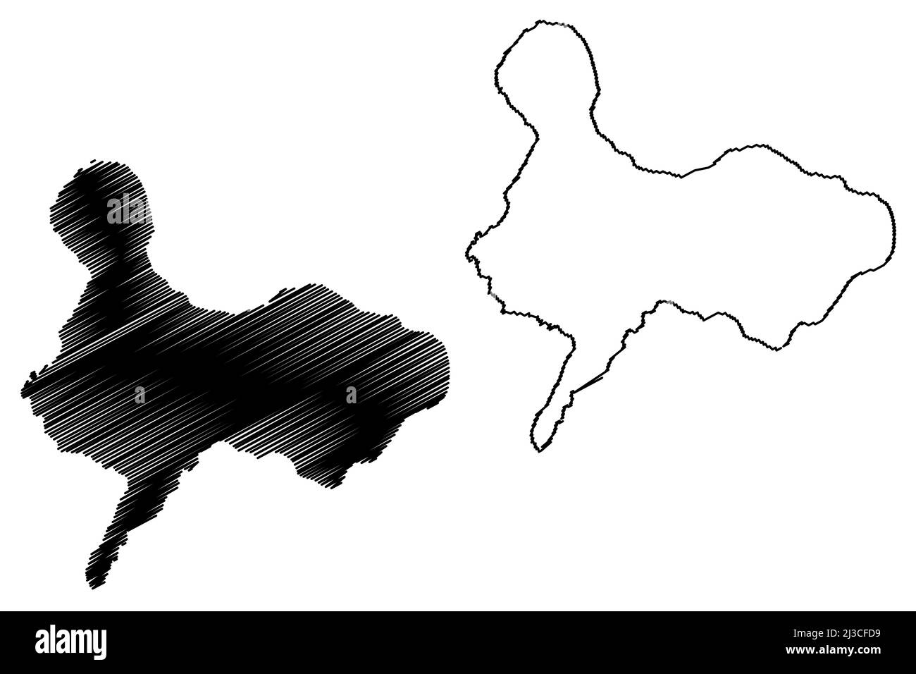Isola di Ross (Nuova Zelanda, Antartide) illustrazione vettoriale di mappa, disegno di scricbble Ross mappa Illustrazione Vettoriale