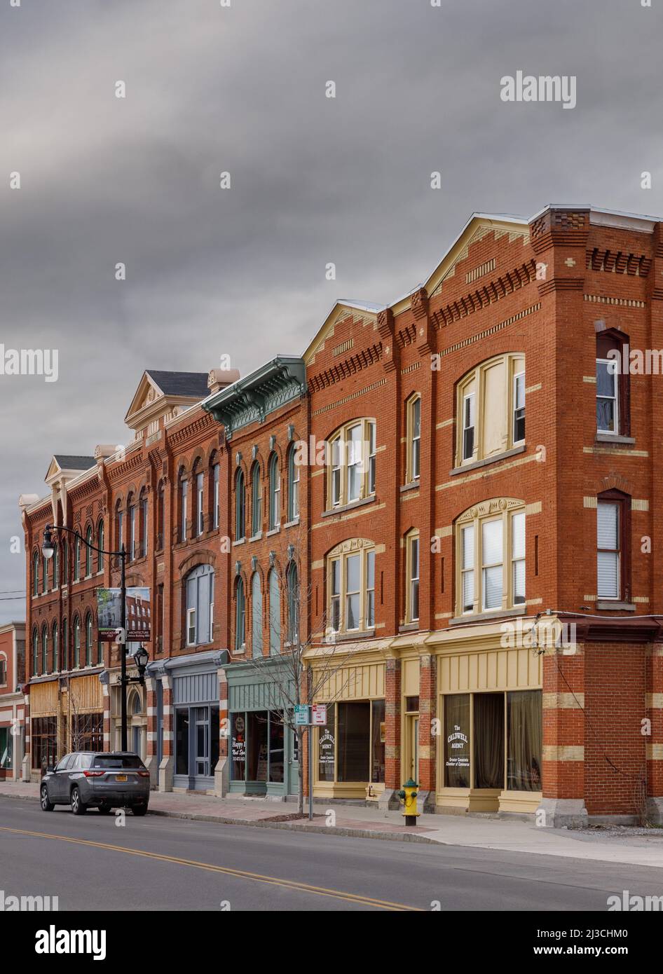 Distretto degli affari di Canastota, New York, un villaggio del canale di Erie nella contea di Madison. Foto Stock