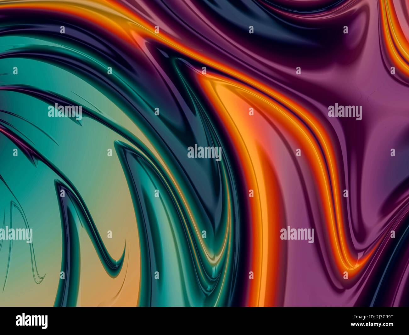 Grafica frattale astratta e colorata generata dal computer per il design creativo Foto Stock