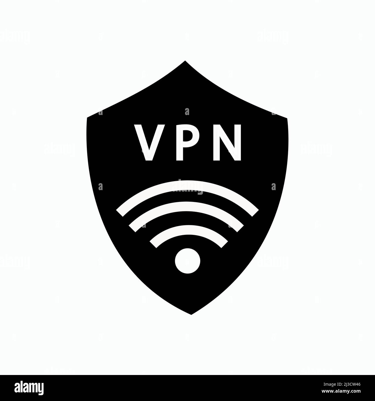 Schermo nero con icona del simbolo della rete Internet wireless VPN e wifi isolata. Illustrazione Vettoriale