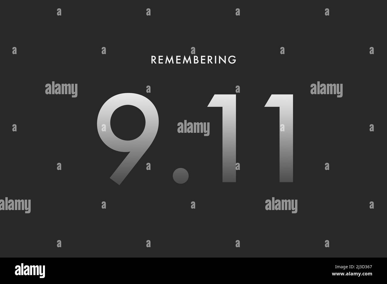 9 11 o 11 settembre illustrazione commemorativa. Ricordate il Patriot Day. Non dimenticheremo mai gli attacchi terroristici del 2001 Foto Stock