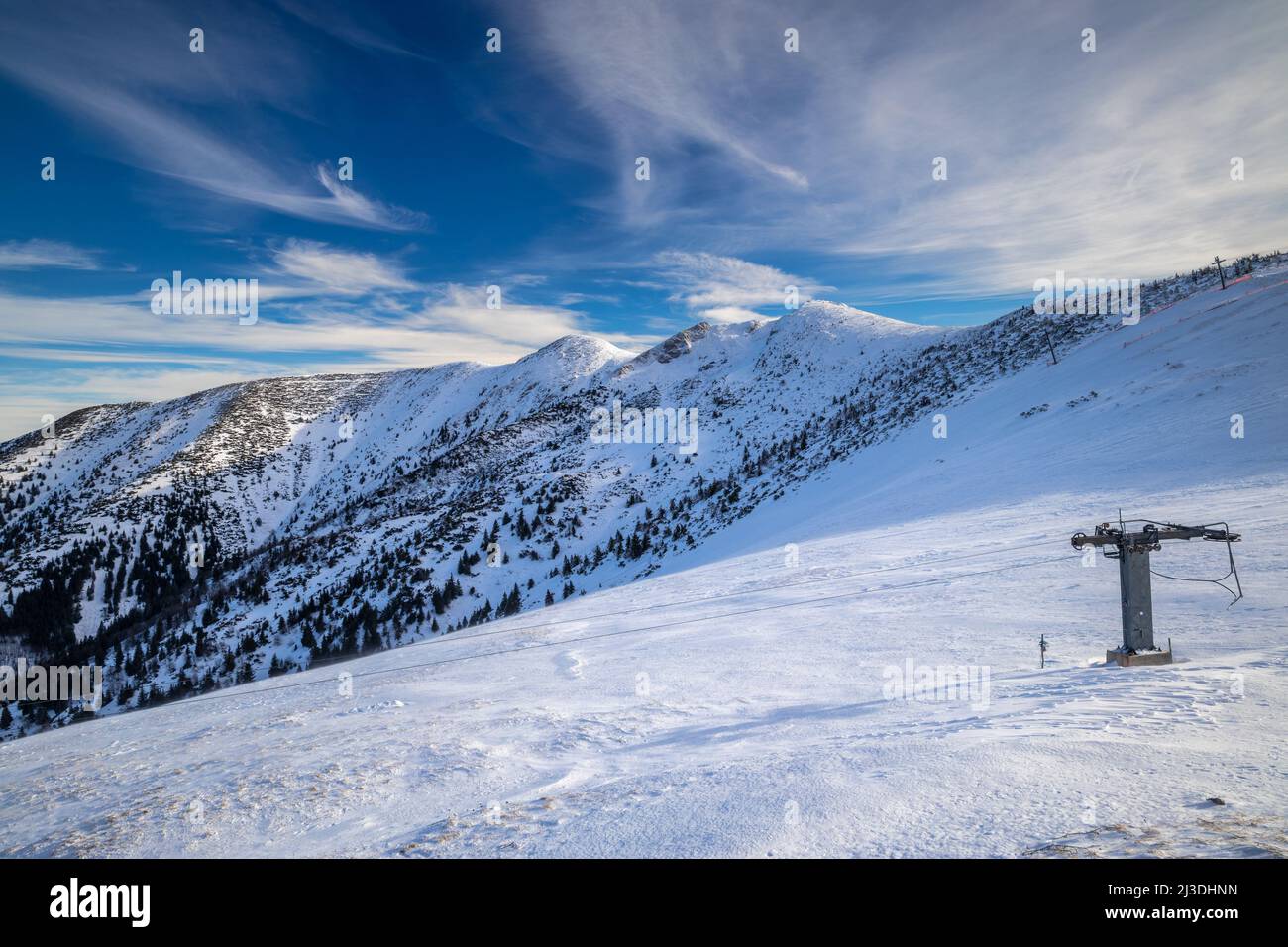 Paesaggio di inverno nevoso montagne. Il parco nazionale di Mala Fatra in Slovacchia, Europa. Foto Stock