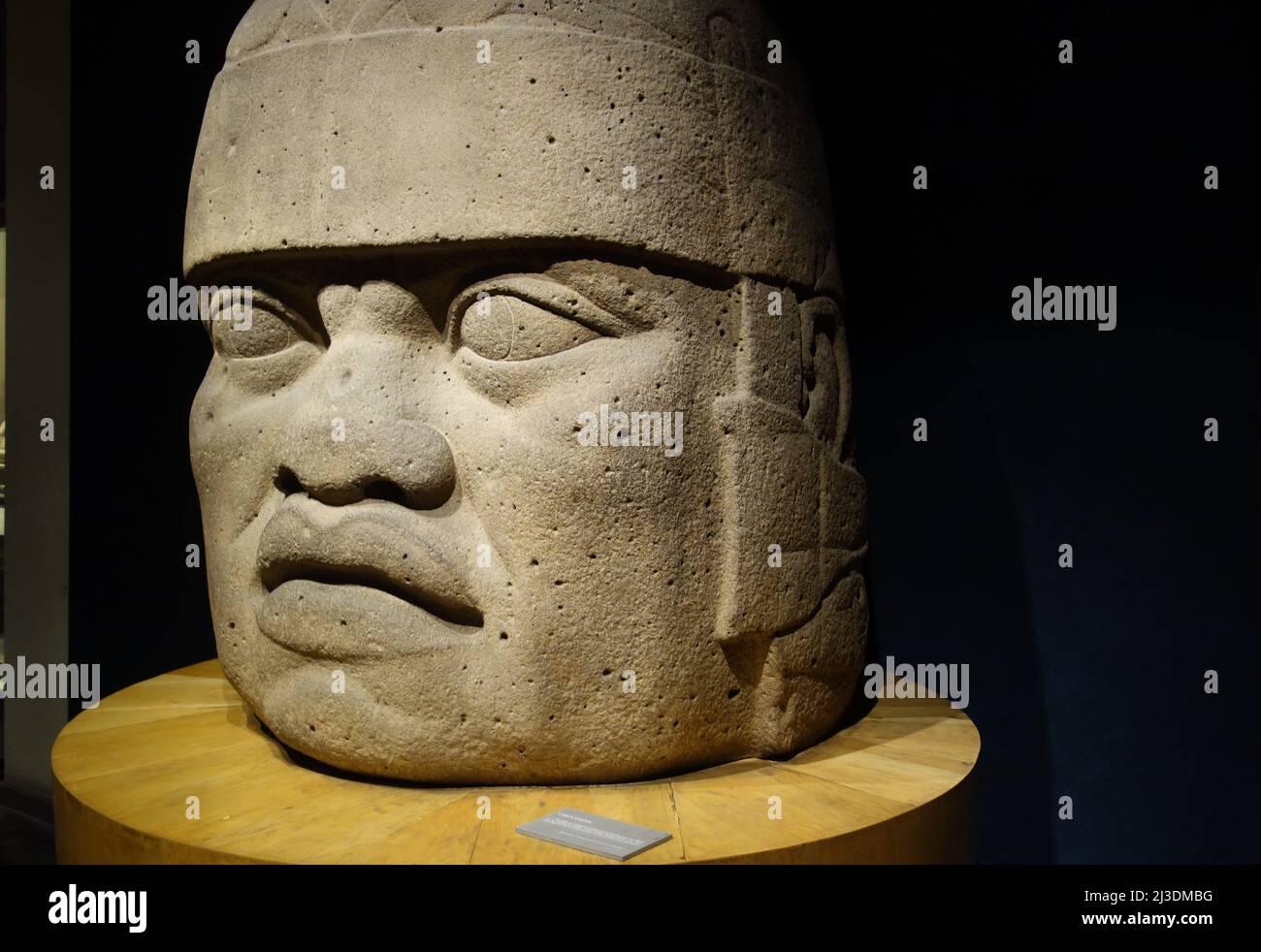Olmeca Colossal Head, Museo Nacional de Antropologia e Historia Città del Messico Foto Stock
