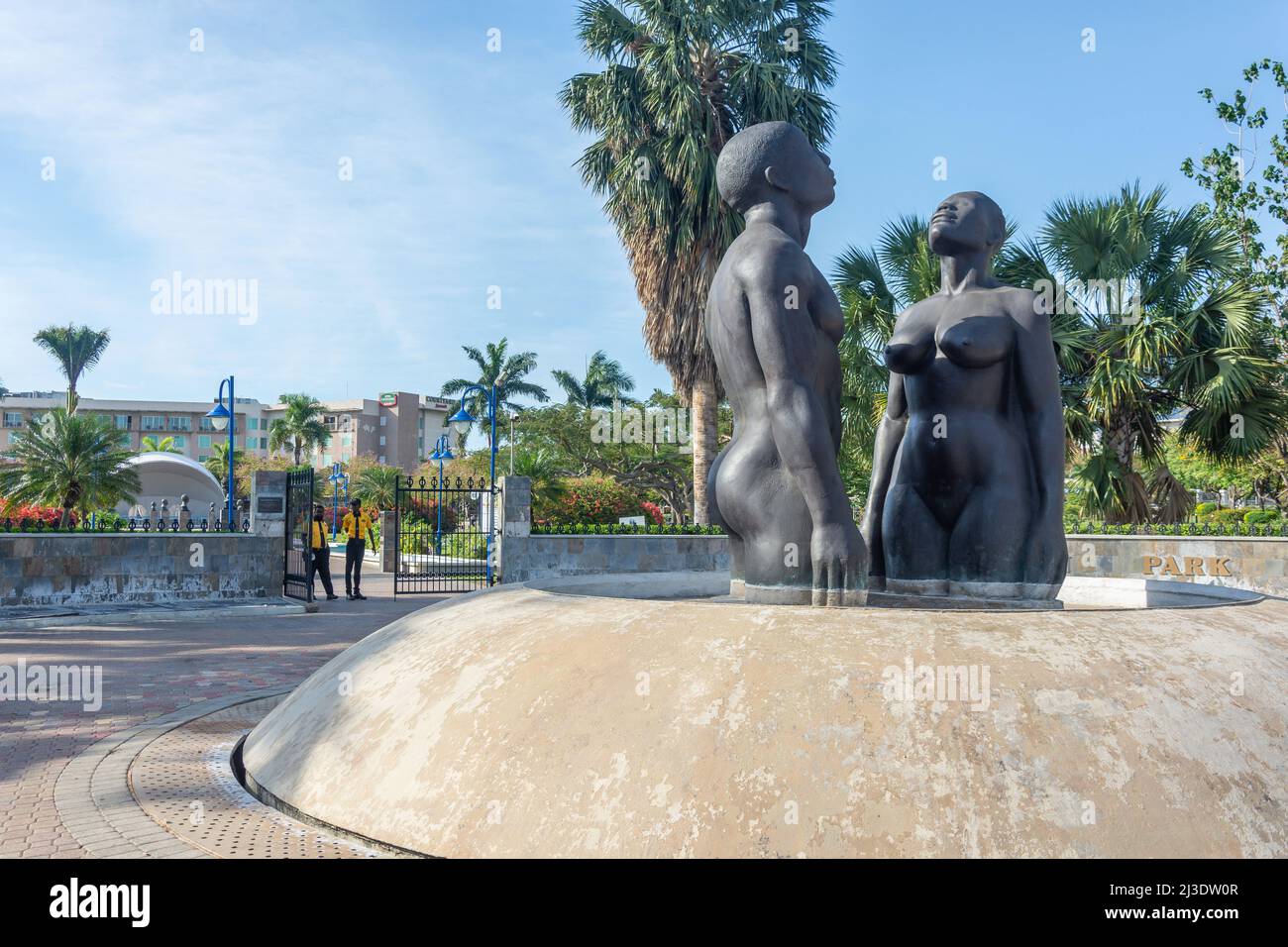 Emancipazione Song statua, Emancipation Park, Kingston, Giamaica, grandi Antille, Caraibi Foto Stock