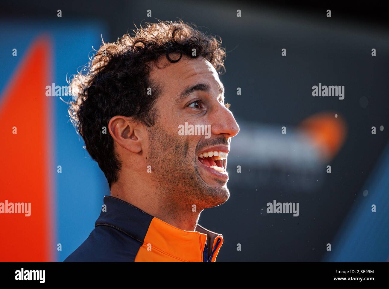 MELBOURNE, AUSTRALIA, circuito Albert Park Grand Prix, 7. Aprile: Daniel Ricciardo (AUS) del team McLaren durante il Gran Premio di Formula uno australiano sul circuito Albert Park Grand Prix 7. Aprile, 2022. Foto Stock