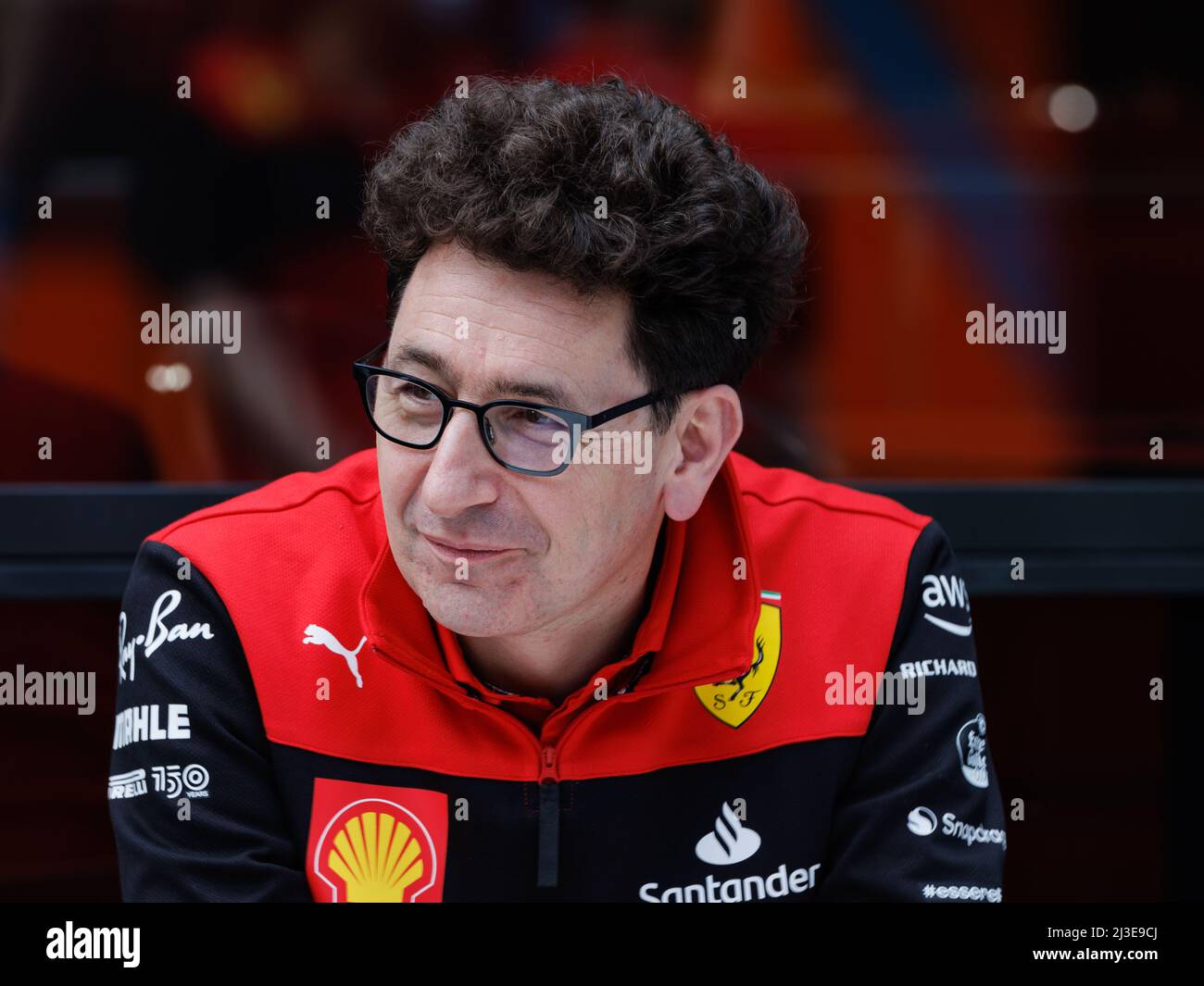 MELBOURNE, AUSTRALIA, circuito Albert Park Grand Prix, 7. Aprile: Mattia Binotto, Team Principal per la Ferrari durante il Gran Premio di Formula uno australiano sul circuito Albert Park Grand Prix 7. Aprile, 2022. Foto Stock