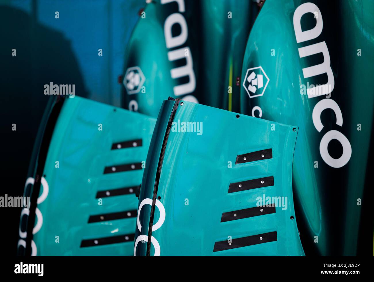 MELBOURNE, AUSTRALIA, circuito Albert Park Grand Prix, 7. Aprile: Il team Aston Martin durante il Gran Premio di Formula uno australiano al circuito Albert Park Grand Prix su 7. Aprile, 2022. Foto Stock