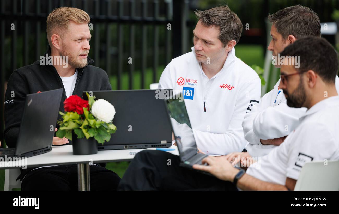 MELBOURNE, AUSTRALIA, circuito Albert Park Grand Prix, 7. Aprile: Kevin Magnussen (DEN) del team Haas durante il Gran Premio di Formula uno australiano al circuito Albert Park Grand Prix su 7. Aprile, 2022. Foto Stock