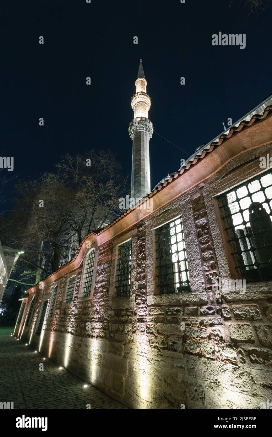 Moschea del Sultano di Eyup. Istanbul moschee foto di sfondo. Ramadan o kandil o laylat al-qadr o foto di sfondo islamica. Foto Stock