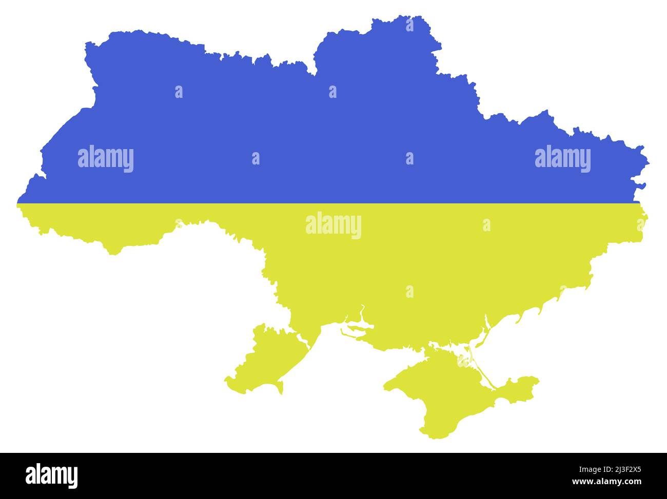 Blu giallo semplice Ucraina mappa Illustrazione Vettoriale