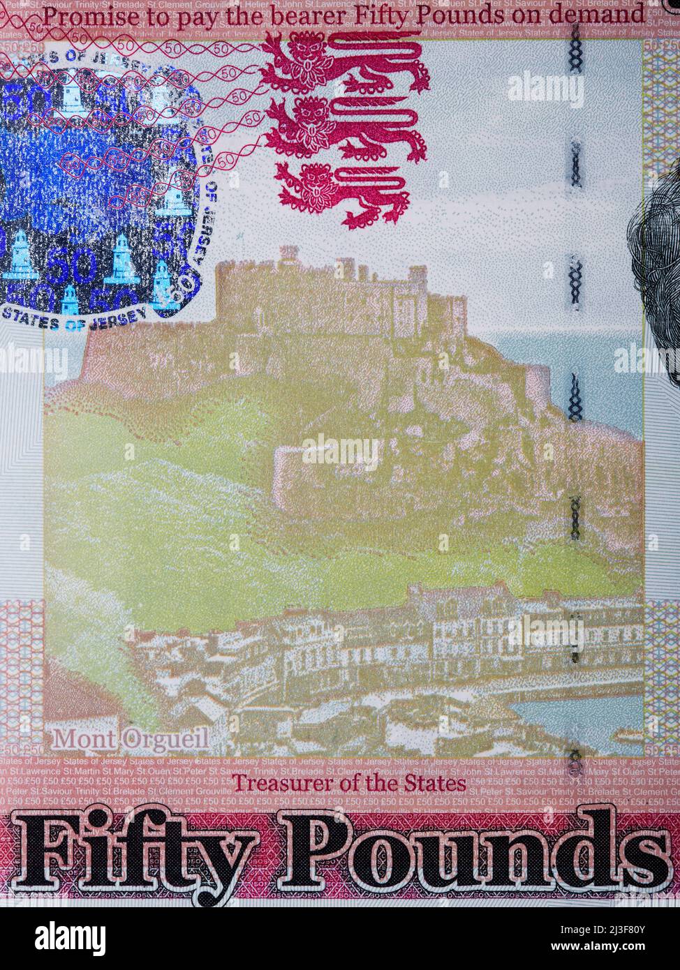 Mont Orgueil da Jersey Money - Pounds Foto Stock