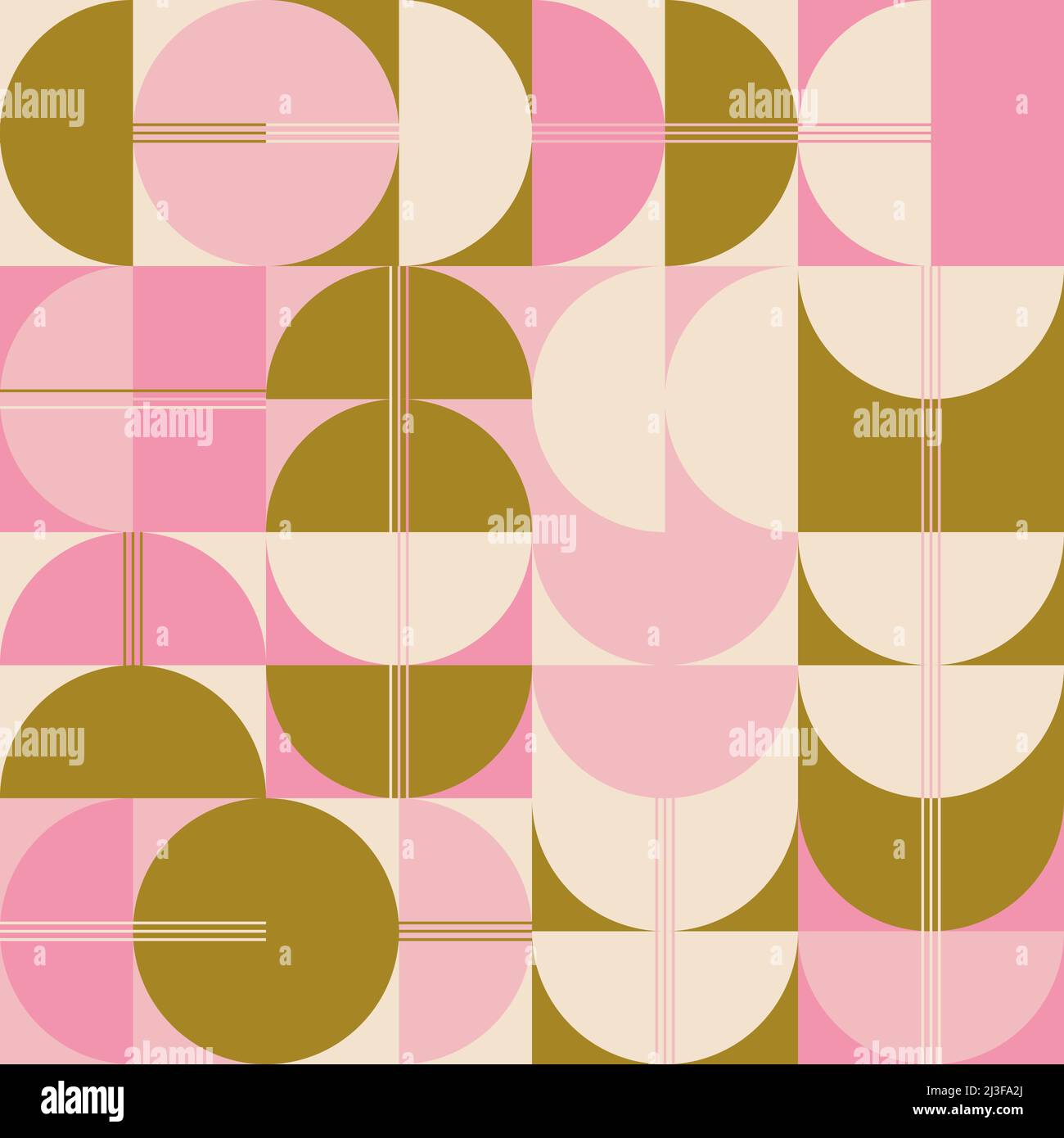 Grafica vettoriale astratta di metà secolo realizzata con varie forme geometriche ed elementi. Illustrazione Vettoriale