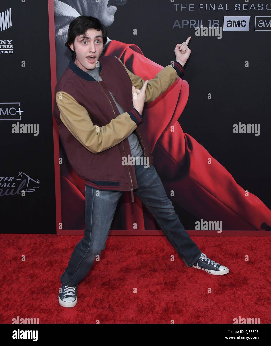 Gianni DeCenzo alla Premiere della MIGLIORE CHIAMATA di AMC SAUL Sesta e Stagione finale tenuto al teatro di Hollywood Legion a Hollywood, CA Giovedi, ?Aprile 7, 2022. (Foto di Sthanlee B. Mirador/Sipa USA) Foto Stock