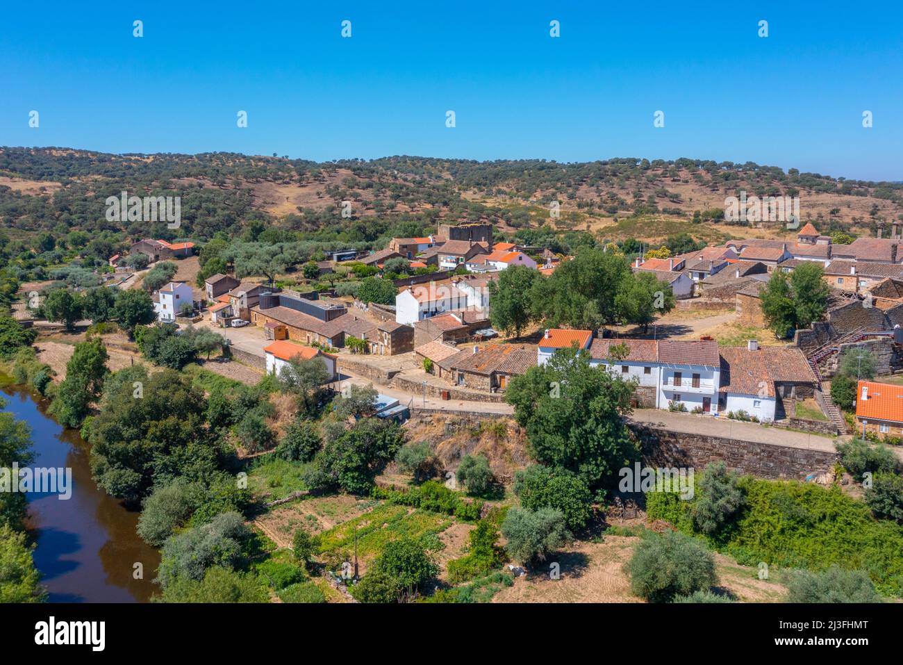 Panorama della città di Idanha-a-Velha in Portogallo. Foto Stock