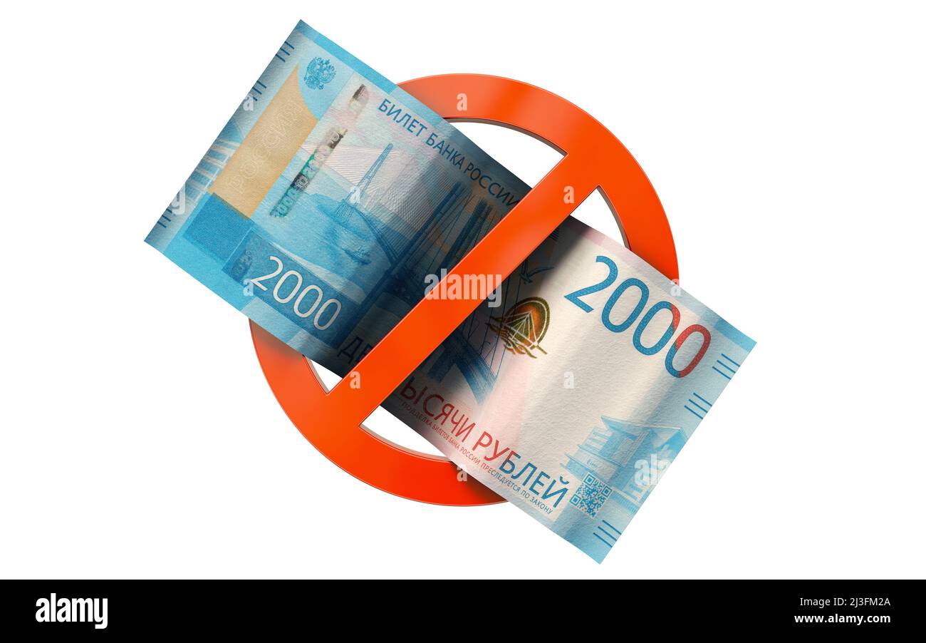 Il Rubel è come mezzo di pagamento non consentito Foto Stock