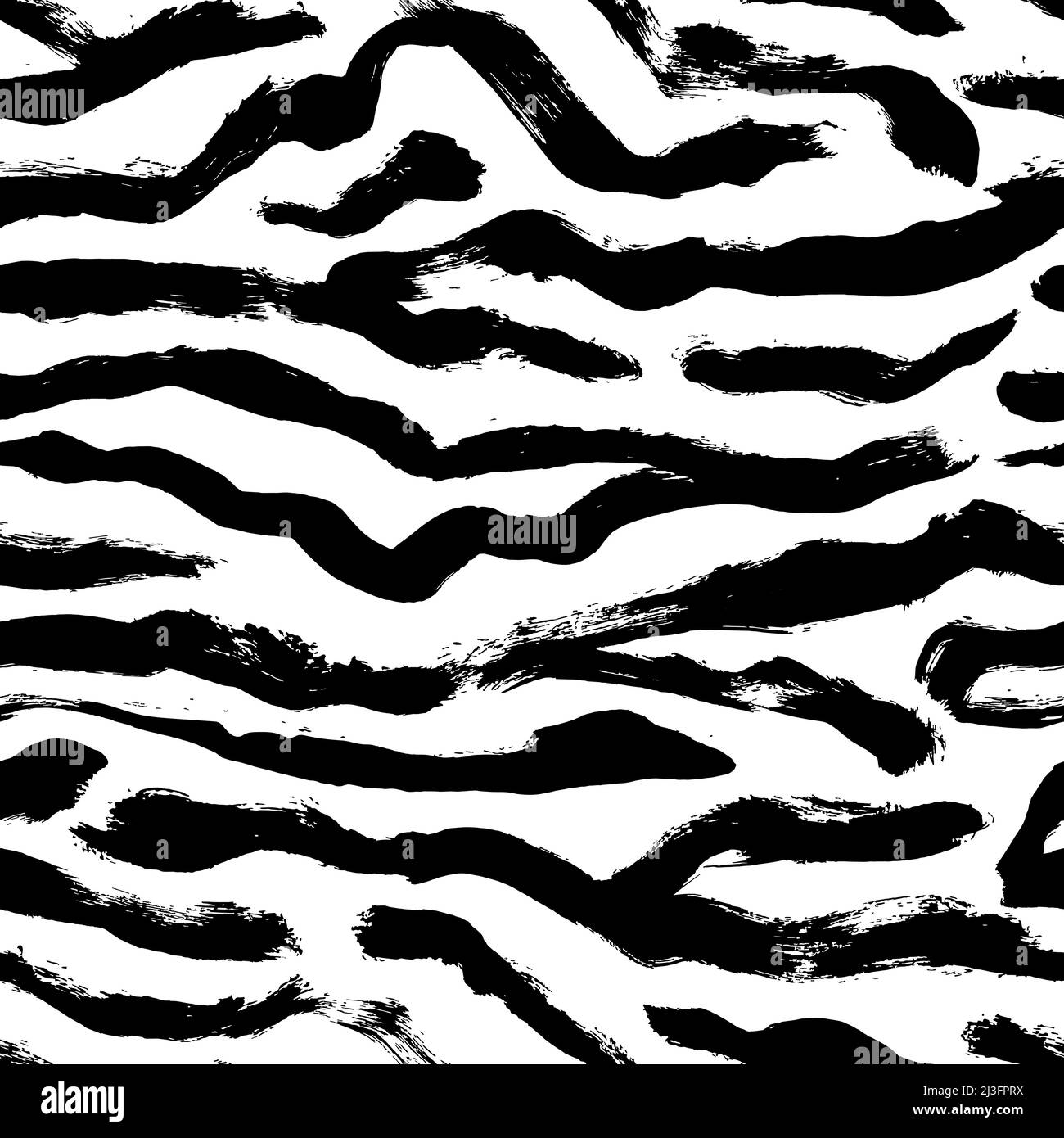 Strisce in zebrato bianco e nero motivo senza cuciture. Illustrazione Vettoriale