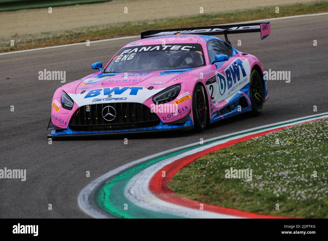 Autodromo Enzo e Dino Ferrari, Imola, Italy, April 2022, #2 AMG GETSPEED-Maro ENGEL/ Steijn SCHOTHORST/Luca STOLZ -Mercedes-AMG GT3 Foto Stock