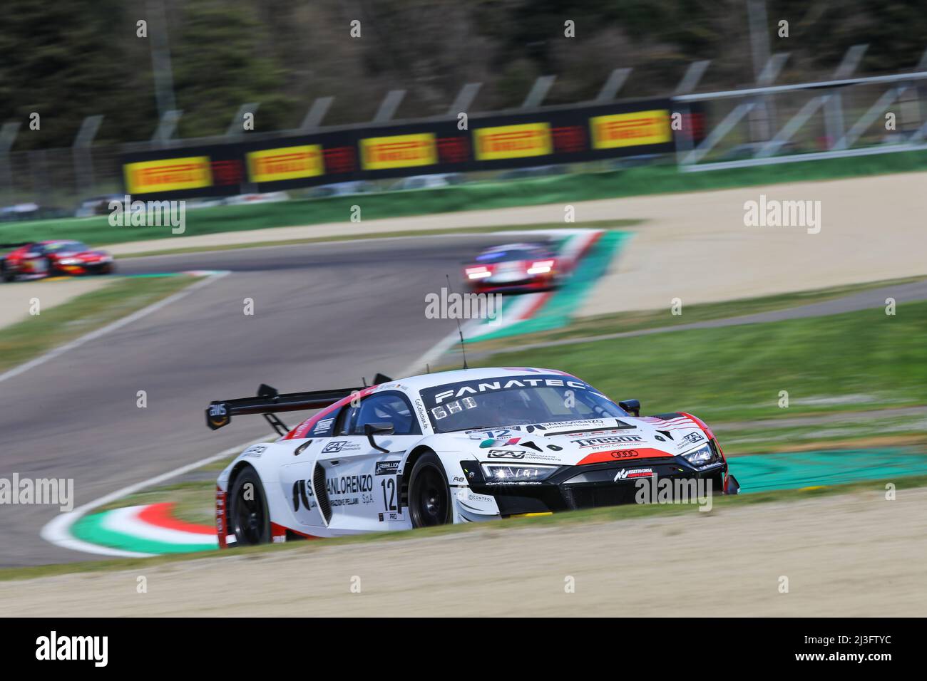 Autodromo Enzo e Dino Ferrari, Imola, Italy, April 2022, #12 CAR COLLECTION- Chirstopher HAASE/ Mattia DRUDI/ Luca GHIOTTO - Audi R8 LMS evo II GT3 Foto Stock