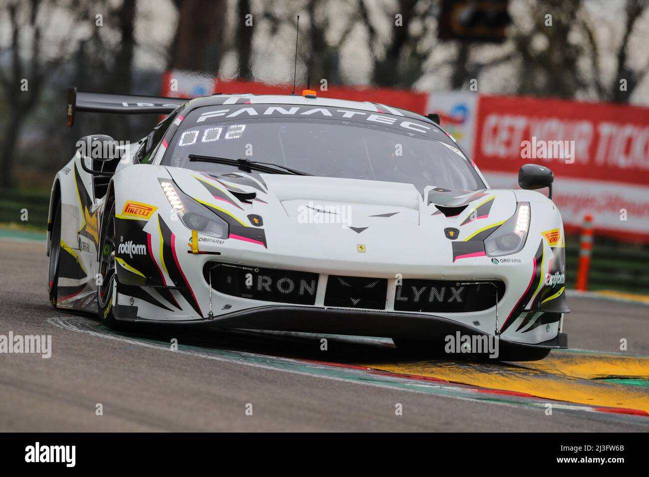 Autodromo Enzo e Dino Ferrari, Imola, Italy, April 2022, #51 IRON LYNX - Miguel MOLINA/ Nicklas NIELSEN /James CALADO - Ferrari 488 GT3 Foto Stock