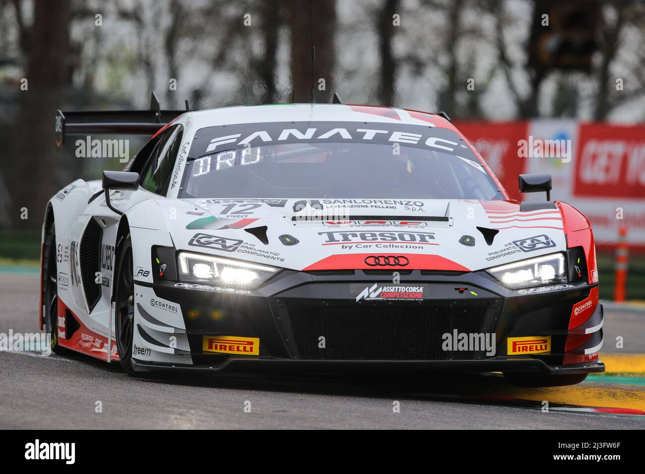 Autodromo Enzo e Dino Ferrari, Imola, Italy, April 2022, #12 CAR COLLECTION- Chirstopher HAASE/ Mattia DRUDI/ Luca GHIOTTO - Audi R8 LMS evo II GT3 Foto Stock