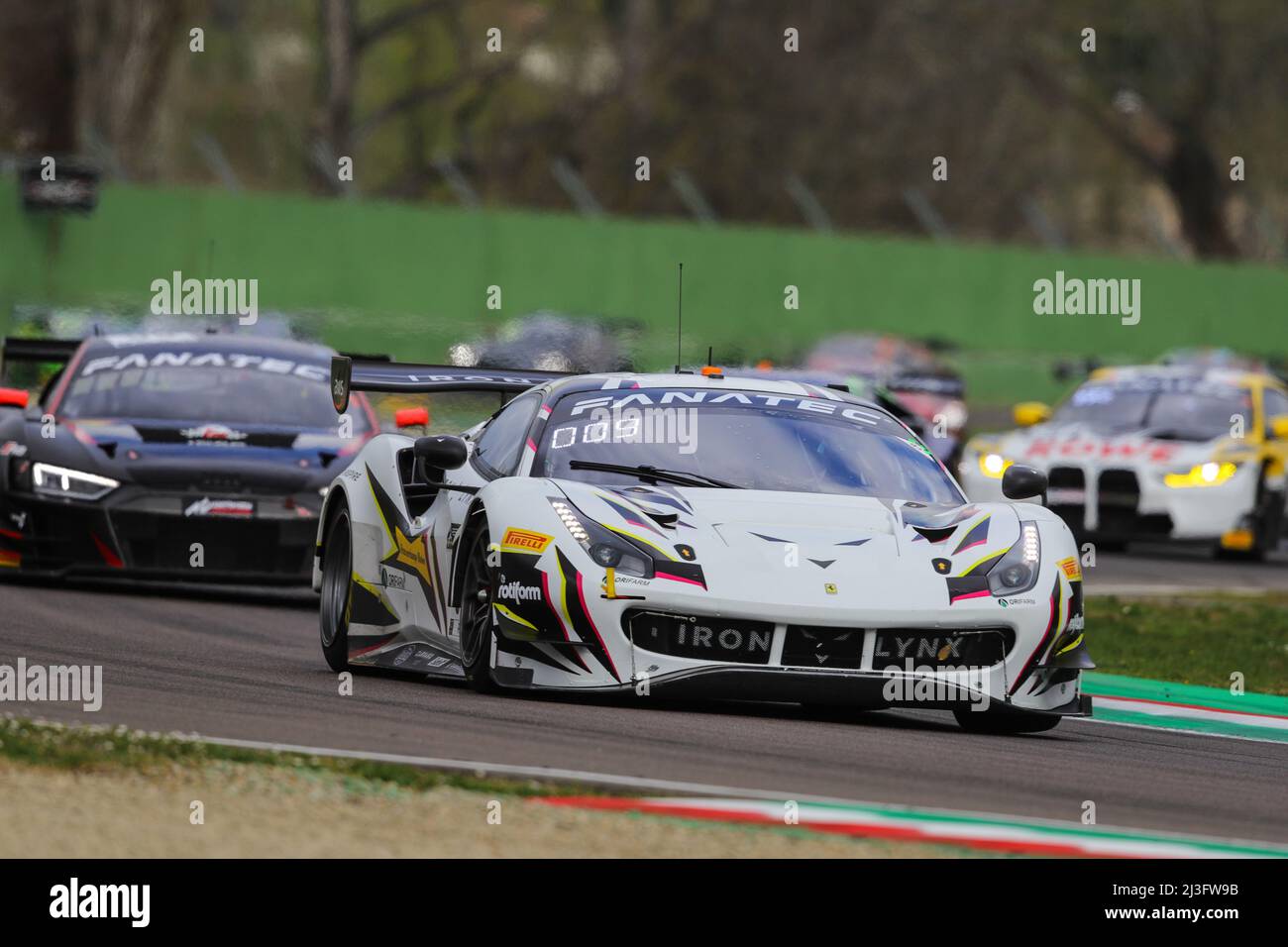 Autodromo Enzo e Dino Ferrari, Imola, Italy, April 2022, #51 IRON LYNX - Miguel MOLINA/ Nicklas NIELSEN /James CALADO - Ferrari 488 GT3 Foto Stock