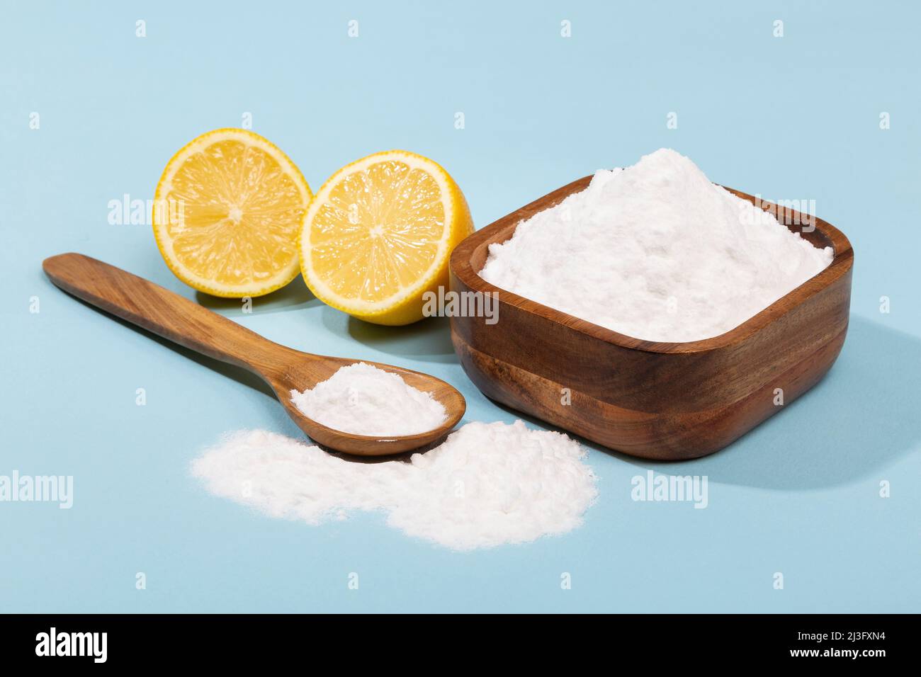 Cottura della soda in polvere con limone Meyer Foto Stock