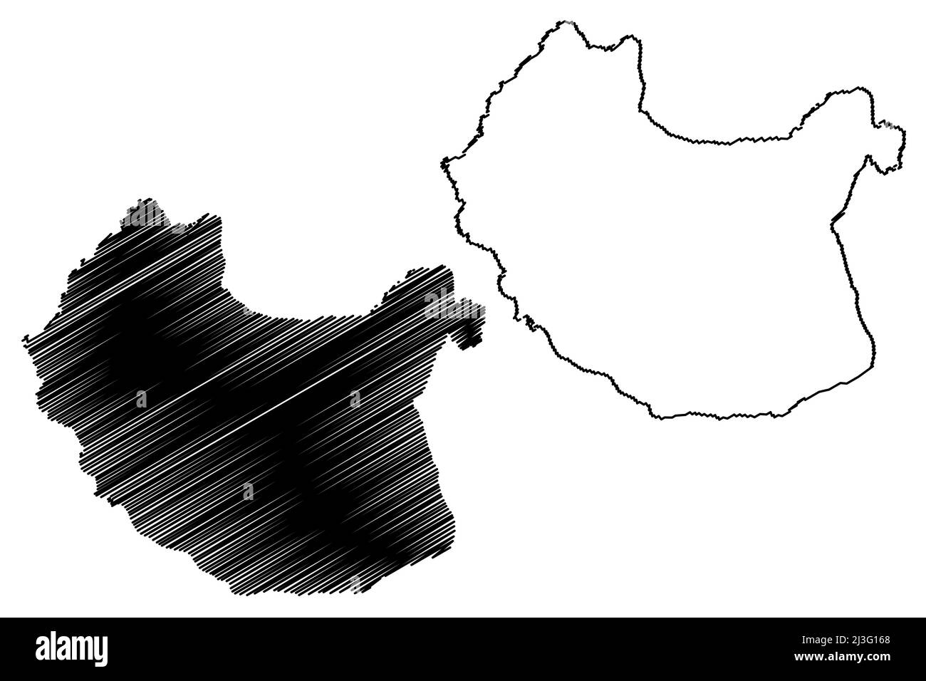 Isola di Rousay (Regno Unito di Gran Bretagna e Irlanda del Nord, Scozia, Isole Orkney) illustrazione vettoriale mappa, schizza isola di Rousay Illustrazione Vettoriale