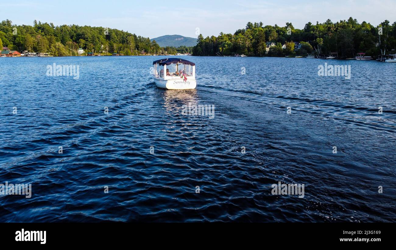 Lake Flower, Saranac Lake, NY, USA Foto Stock