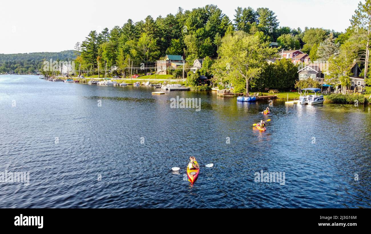 Lake Flower, Saranac Lake, NY, USA Foto Stock