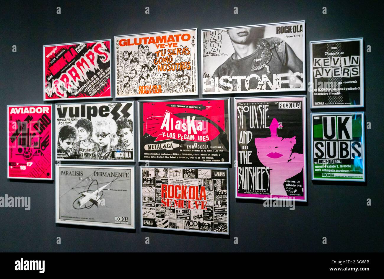 Rock Posters Collection della Rock-Ola Room, Madrid. 1980s. Stanza 001,05 - Ave il nuovo Puritan. Museo Nazionale d'Arte Reina Sofía Foto Stock