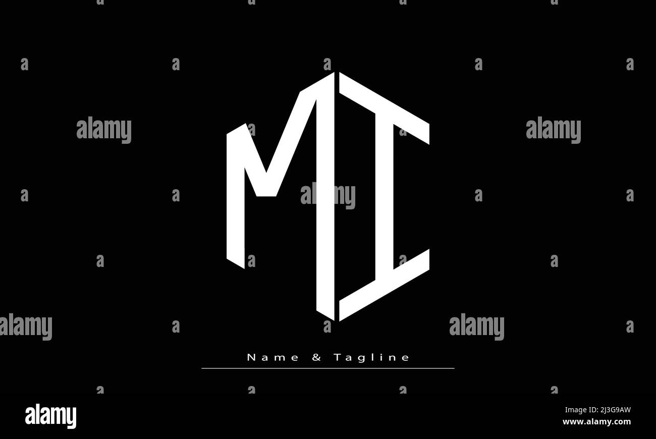 Lettere alfabetiche iniziali logo monogramma MI , IM Illustrazione Vettoriale