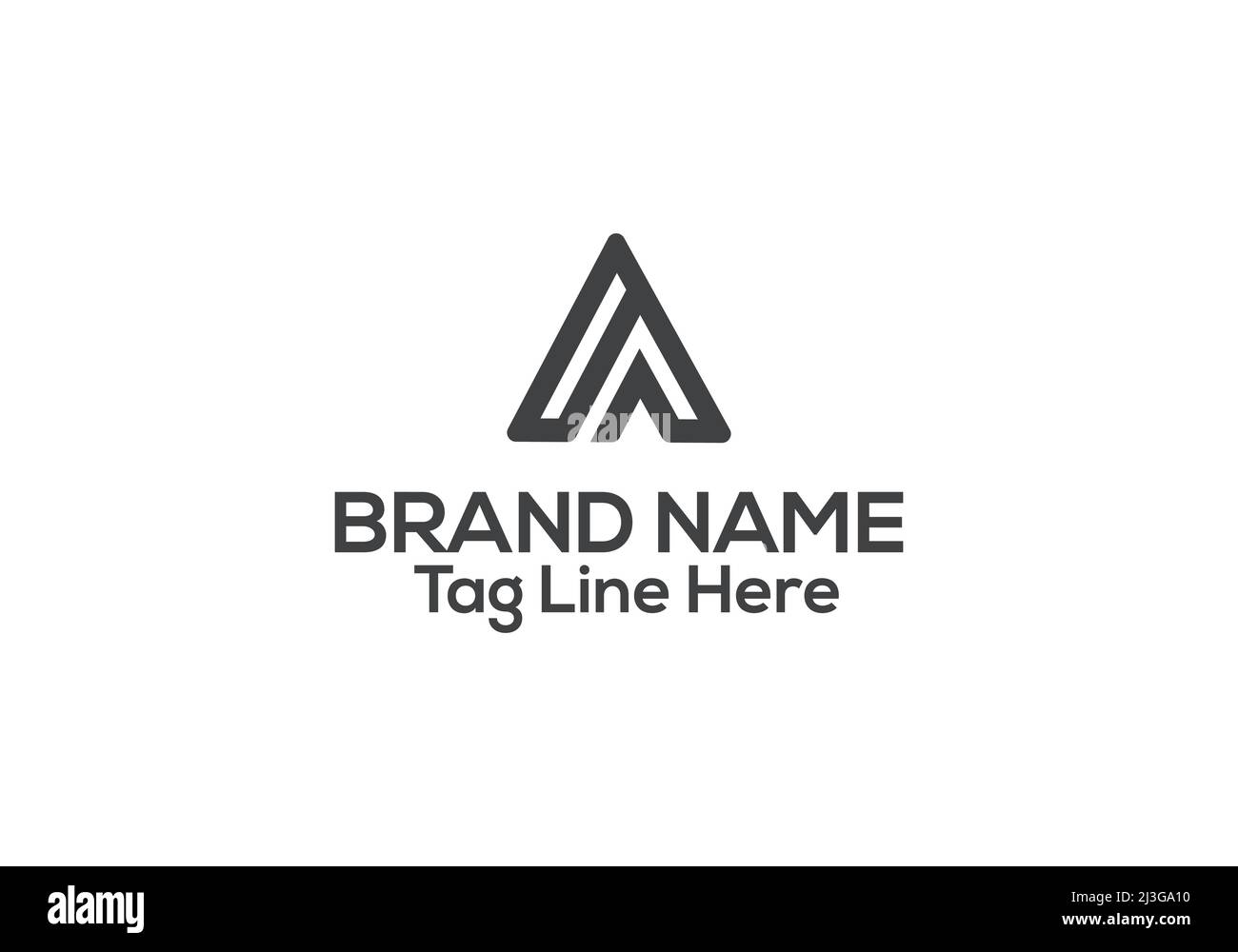 Un disegno del marchio della lettera e un modello vettoriale minimalista del marchio Illustrazione Vettoriale