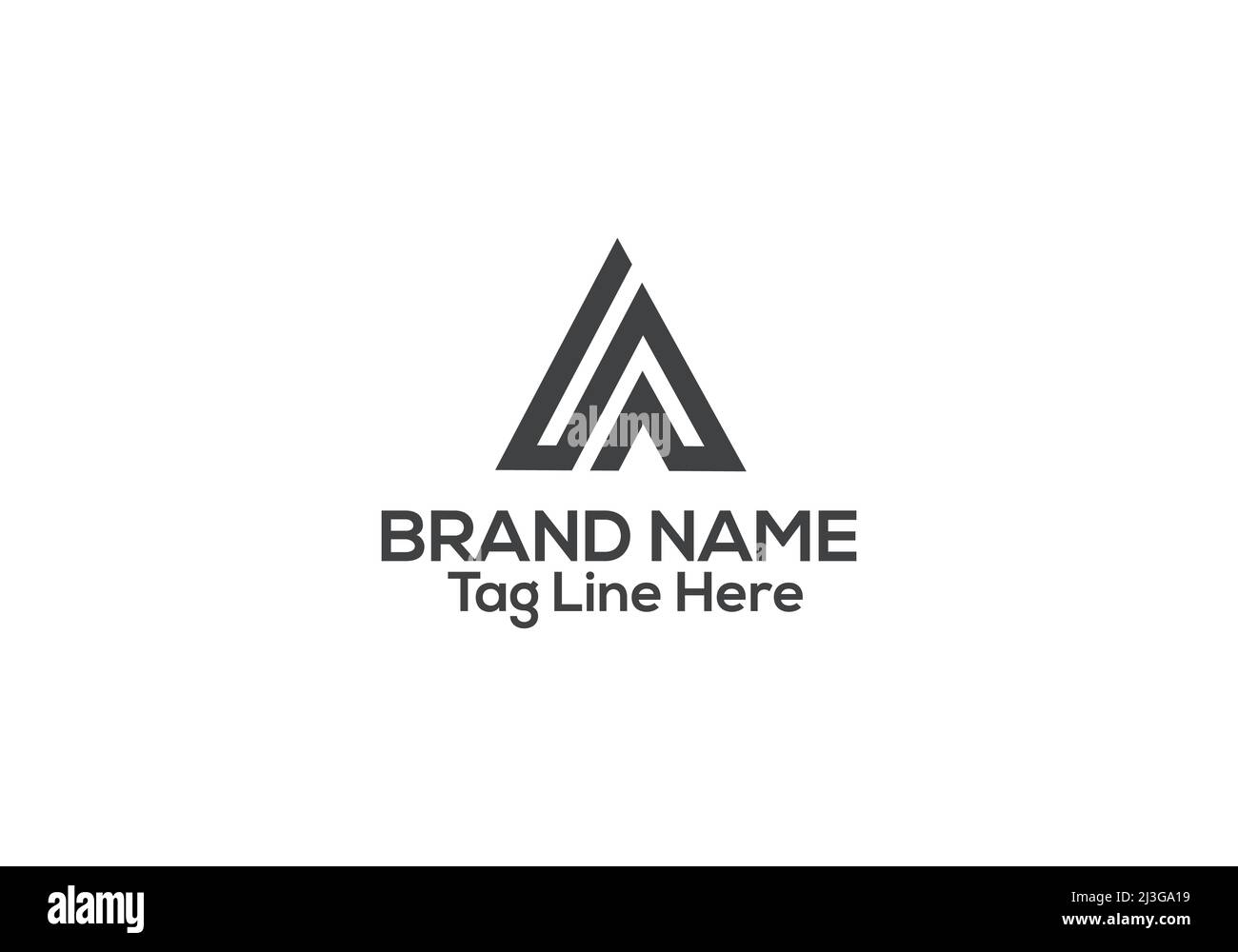 Un disegno del marchio della lettera e un modello vettoriale minimalista del marchio Illustrazione Vettoriale