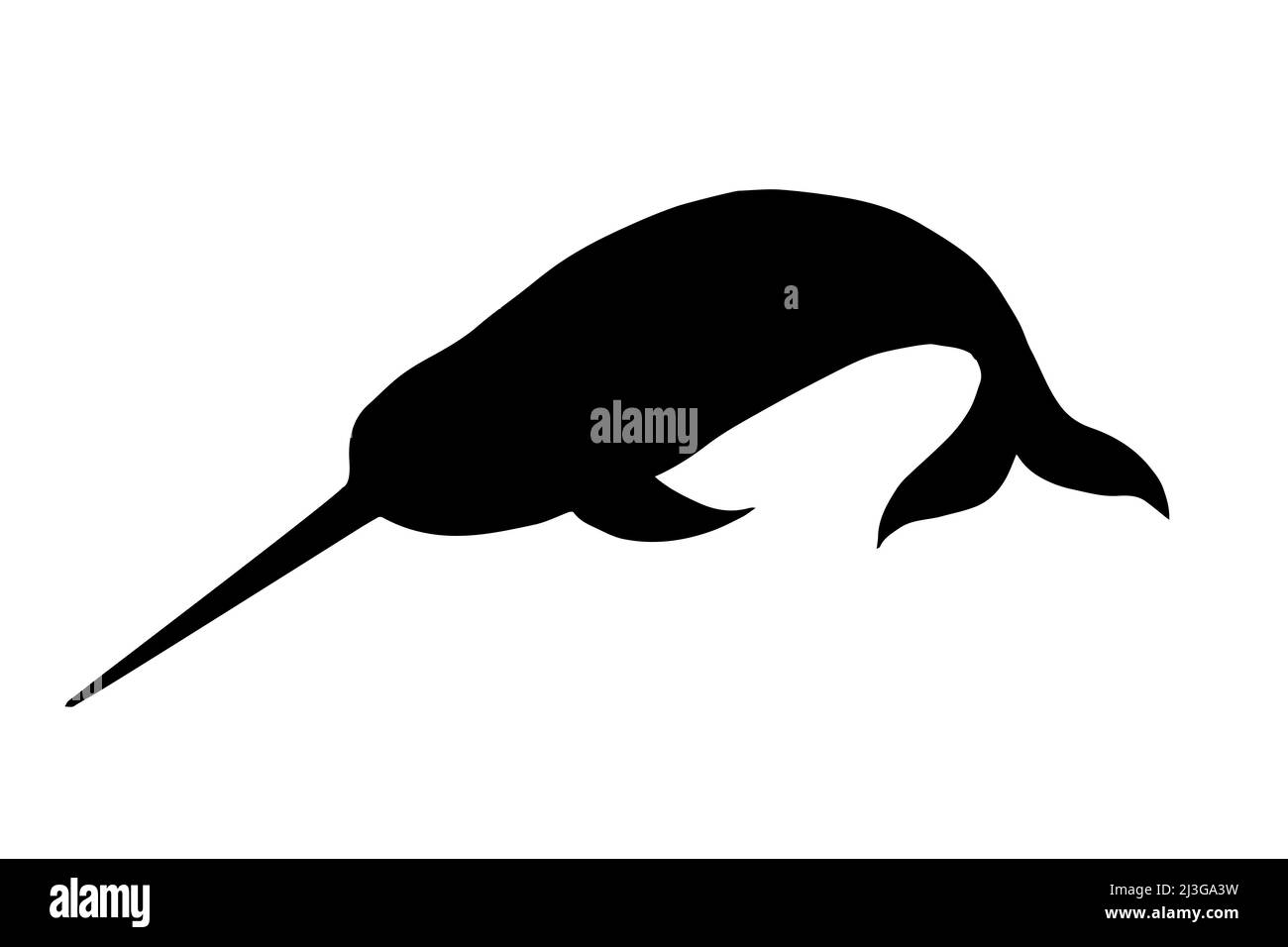 Silhouette narcale nera vettoriale isolata su sfondo bianco Illustrazione Vettoriale