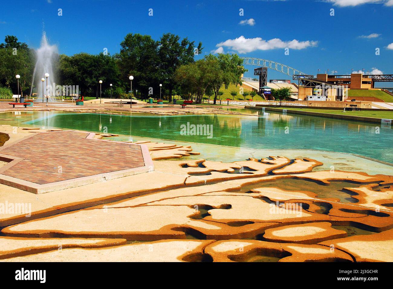 Un modello in scala del fiume Mississippi a Memphis' Mud Island Foto Stock