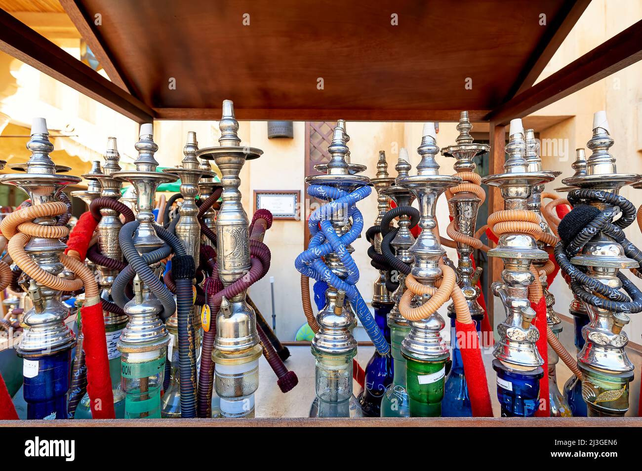 Dubai. EMIRATI ARABI UNITI. Bar Shisha Foto Stock