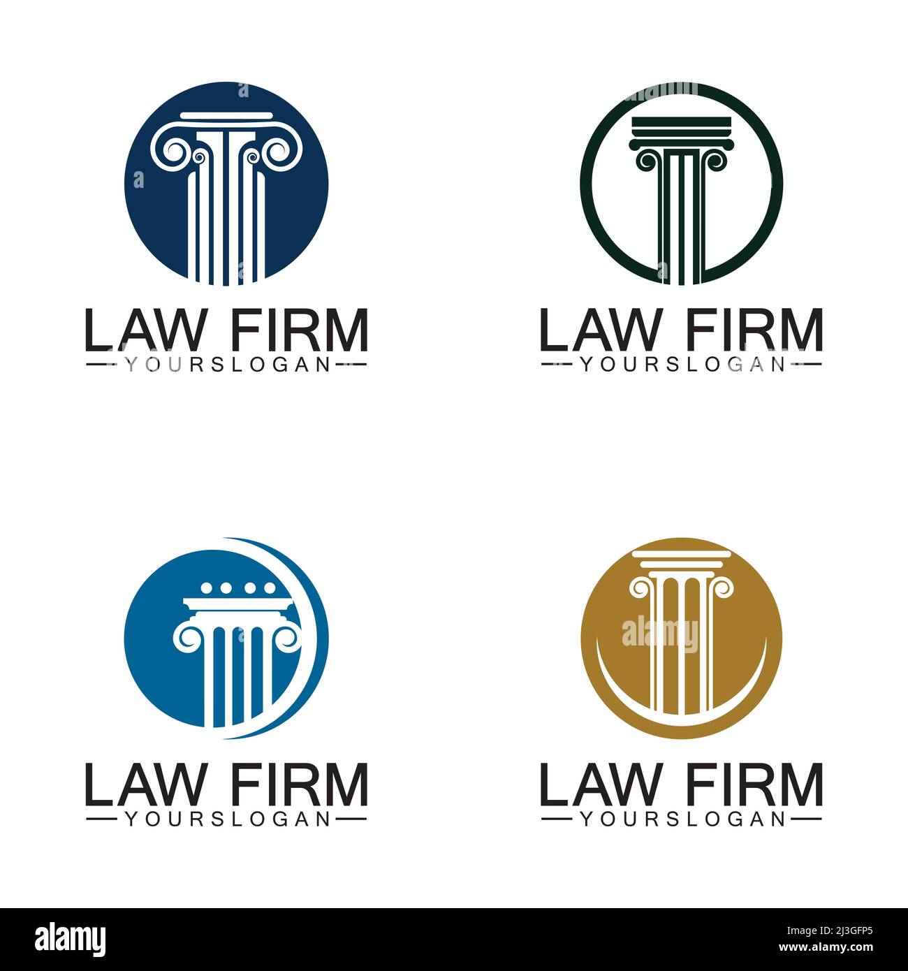 Studio legale Pillar Logo Template-Vector Illustrazione Vettoriale